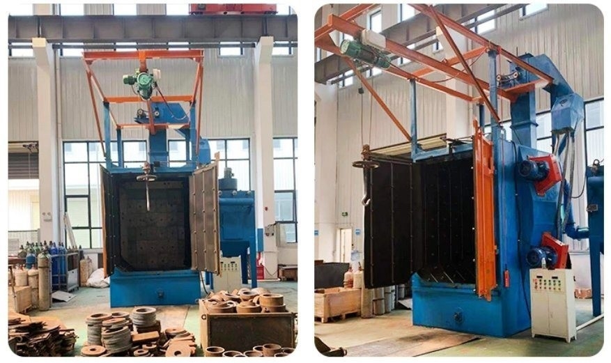 Máquina de sopro a tiro à prova de corrosão de tipo gancho para forjar peças e peças de fundição pequenas