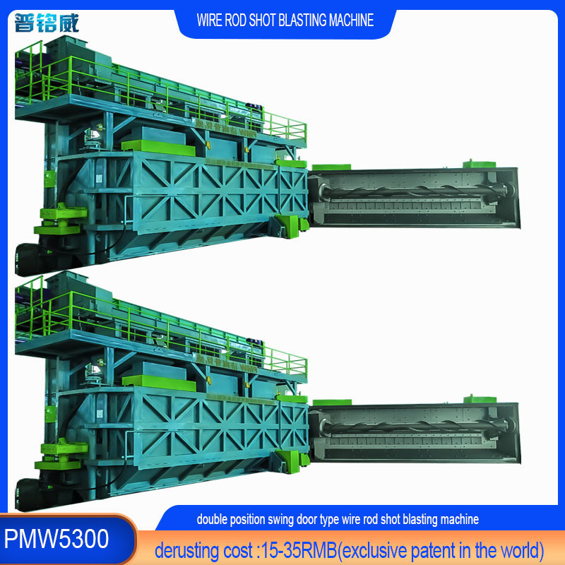 30kw/Set Blast Wheel Power Wire Rod Coil Shot Blasting Machine para Derusting da superfície do fio