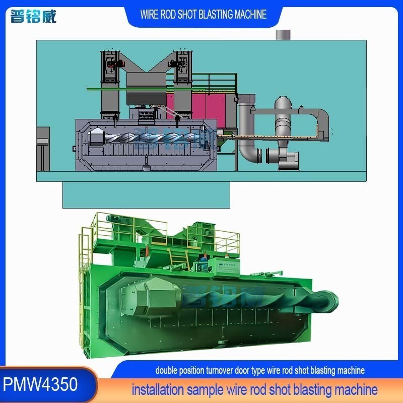 3-6 bobinas por hora Eficiência de produção Descaling Shot Blasting Machine for Wire Rod