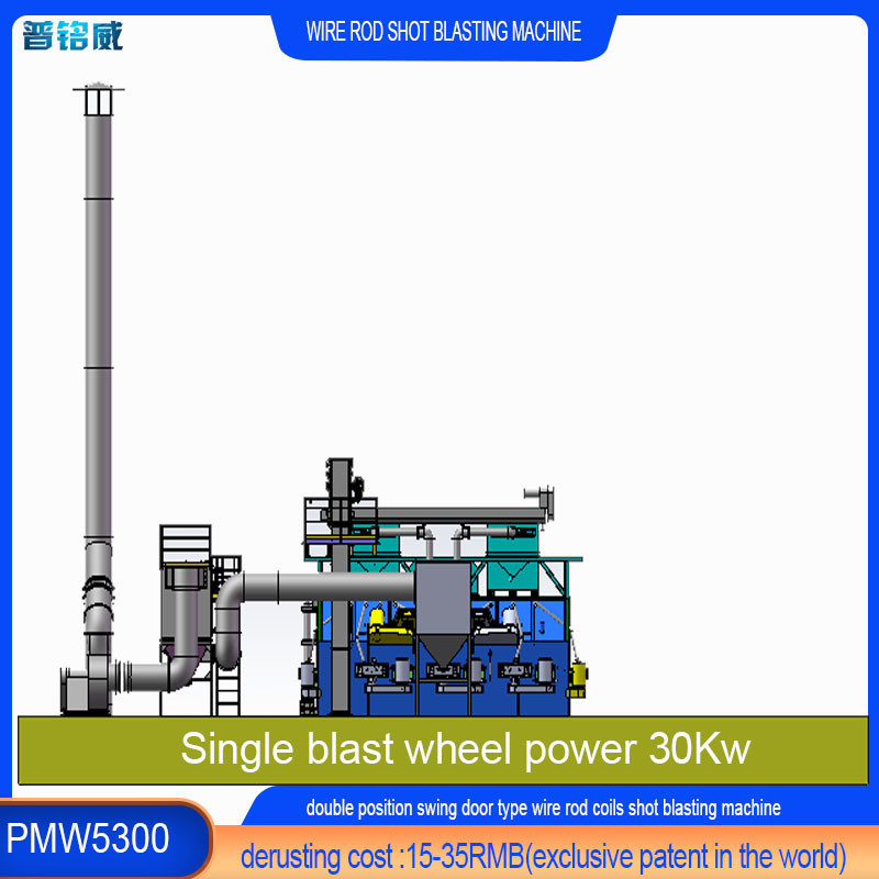 Máquina de arremesso de fio de barras de bobina de tiro Dual estrutura de porta giratória 30kw/set Potência da cabeça do impulsionador