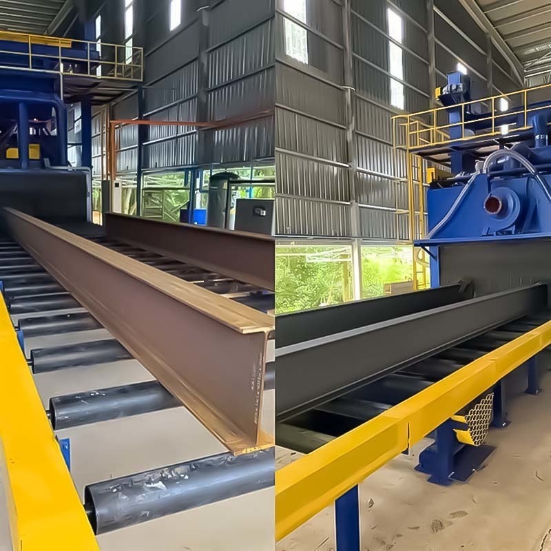 Equipamento de limpeza de feixe I de aço amarelo e azul