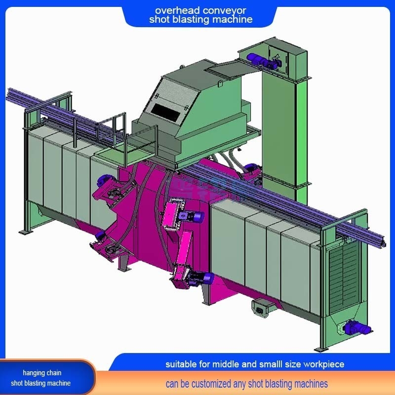 Máquina de exploração de tiros para várias estruturas de transportador de ganchos múltiplos de monotrilho