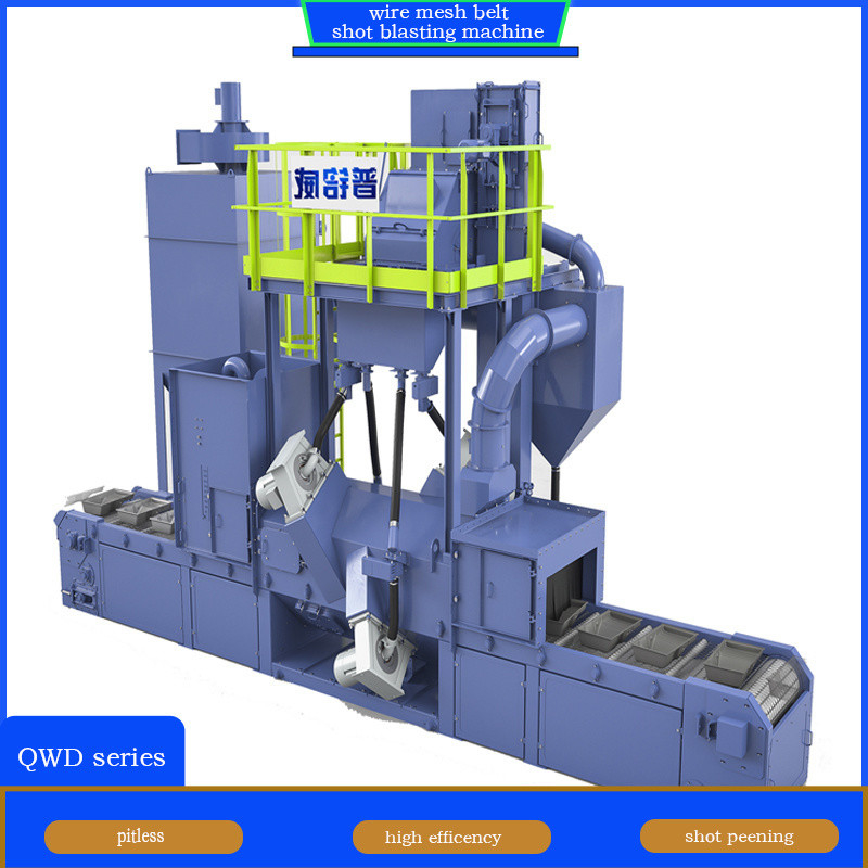 Máquina de descascar de peças de trabalho de rede de arame amarelo e azul